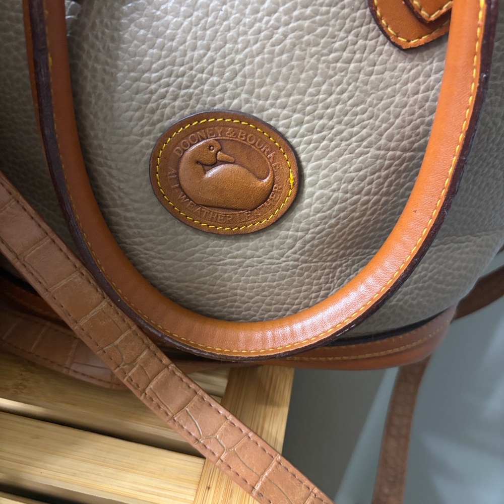 Dooney & Bourke Beige and Olive Pebble Leather Crossbody & Satchel Set - Picture 6 of 11